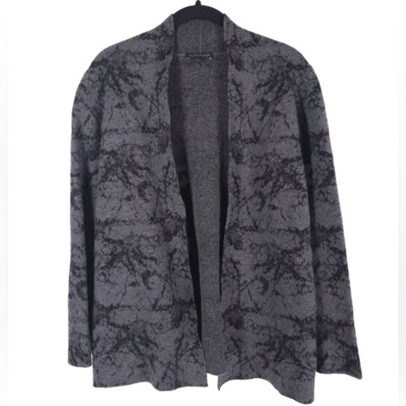 EILEEN FISHER Open Cardigan Tweed Textured MERINO WOOL